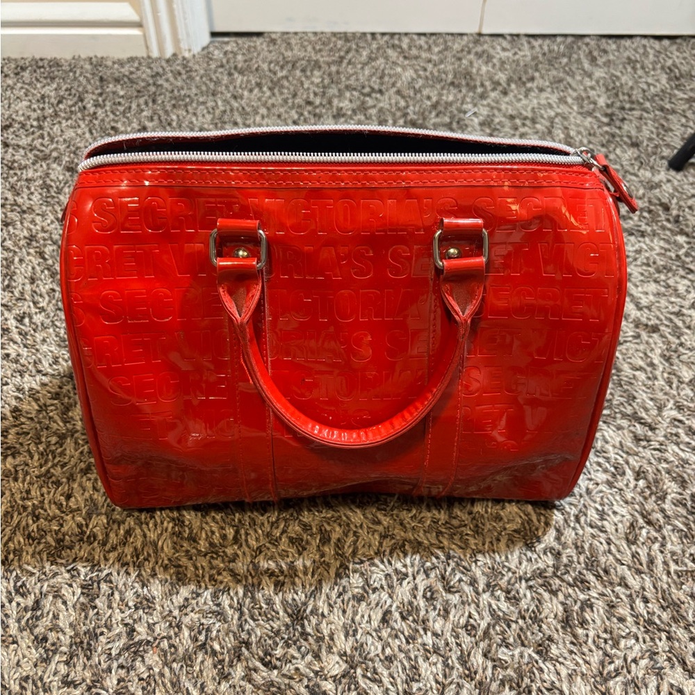 Victoria's Secret Glossy Red Cosmetic Bag